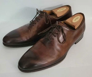 Magnanni Cognac Burnished Brown Leather Lace Up Oxford Shoes Men's 9.5 M - Picture 1 of 10