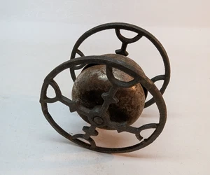 Antique J. & E. Stevens Company Wheeled Pull Toy Rattle Shaped Wheels Bell - Picture 1 of 6