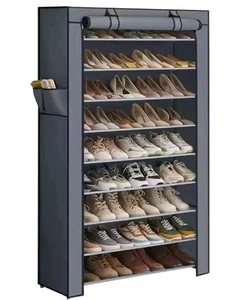 SONGMICS Shoe Rack, 9 Tier Shoe Organizer with Nonwoven Fabric Cover, Shoe Stora - Picture 1 of 7