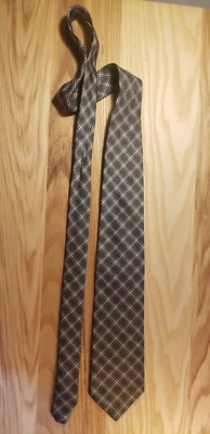 Pal Zileri галстук, серый и белый клетку, опрятный, плющ, хороший итальянский кусок! - Изображение 1 из 4