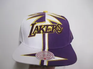 LOS ANGELES LAKERS "MITCHELL & NESS" SHOCK WAVE SNAPBACK HAT (ADJUSTABLE) NWT - Picture 1 of 5