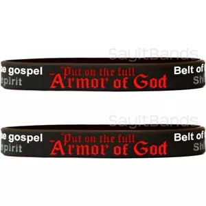2 pulseras Armadura de Dios - Efesios 6:11 - 2 correas de joyería religiosa - Imagen 1 de 1