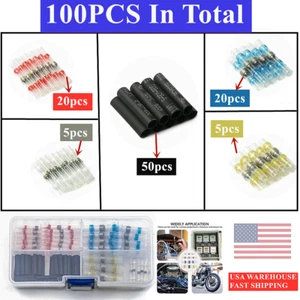 5 Color Heat Shrink Solder Connectors Heat Shrink Tube Waterproof Marine Box Kit - Picture 1 of 2