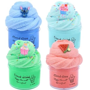 Cloud Slime Kit - 4-Pack Scented Slime with Fun Charms Non-Toxic Stretchy Sen... - Picture 1 of 6