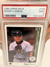 1989 Upper Deck - #195 Roger Clemens PSA 9 MINT