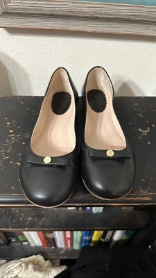 Furla Ballet Flats blackLeather Logo Womens  40 Made in Italy - Image 1 of 4
