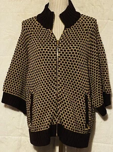 Jones New York Signature schwerer Damenpullover Kurzarm Reißverschluss - Bild 1 von 8