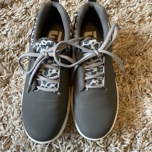 Women's FootJoy FJ Leisure Spikeless Golf Shoes - Charcoal/Leopard 93155 Size 6M - Picture 1 of 7