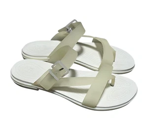 Sandalias Crocs Tulum Puntera Para Mujer 10 Jalea Blanca Icónicas Confort Playa - Imagen 1 de 15