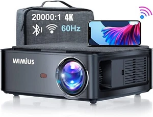 WiMius 1080P LED Projector K1 5G WiFi Bluetooth Uses Fire Stick PC DVD PS5 Cell - Picture 1 of 10
