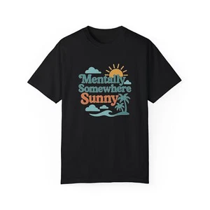 Sunshine State Unisex Garment-Dyed T-Shirt, Mental Somewhere Sunny Tee, Strand - Bild 1 von 26
