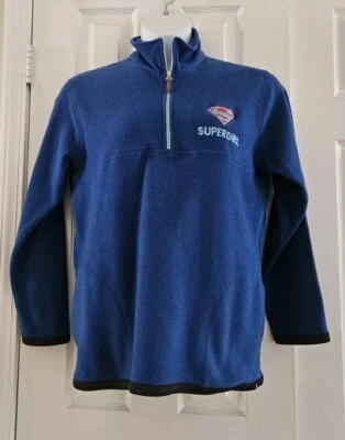 Pulôver de lã vintage Supergirl WARNER BROTHERS 90s DC Comics zíper azul feminino M - Imagem 1 de 4