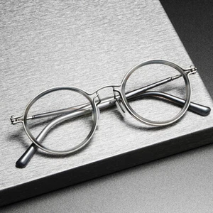 Vintage Round Eyeglasses Frame Men Women Metal Retro Light Spectacles - Picture 1 of 34