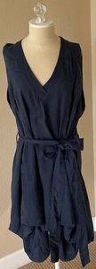 Mini Vestido Francés MALIA MILLS Flavie Cuello en V Bolsillos con Cinturón Dobladillo Nube 12 Azul Marino $395 - Imagen 1 de 15