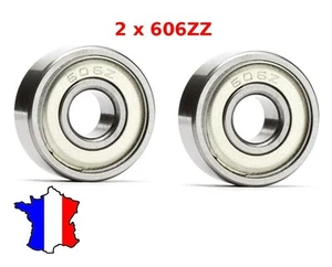 2 Roulement à Billes 606ZZ 6 x 17 x 6mm , Ball Bearing 606 ZZ , miniature - Photo 1/2