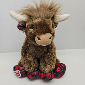Build A Bear Highland Cow With Tartan Hooves Plush Stuffed Animal 15 Inches BAB - Picture 1 of 8