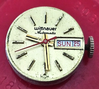VINTAGE~WITTNAUER AUTOMATIC D7KA-1~17J SWISS WATCH MOVEMENT (RUNNING) - Image 1 of 2