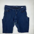 Old Navy Womens Rockstar Jeans Blue Denim Mid Rise Cotton Stretch Size 14 Dark
