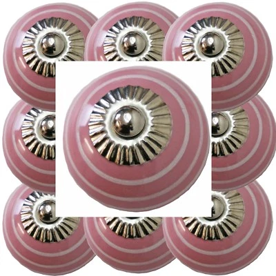 Möbelknöpfe Set 6-8-10 STK  Griffe Rosa Weiß Keramik Knöpfe Möbelknopf 161 - Bild 1 von 4