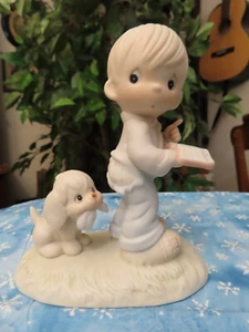 Precious Moments “The End Is In Sight” Boy, Dog, Bible Revelation, torn pants - Picture 1 of 10