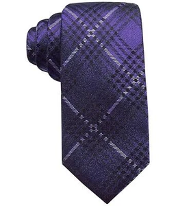Ryan Seacrest Men Purple Black Skinny Necktie Slim Dress Silk 57 x 3 - Picture 1 of 1