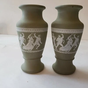 Vintage grün weiß Glas römisch griechisch Salz & Pfefferstreuer Milmar gebraucht - Bild 1 von 8