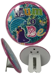 Futura Mamá Holográfico Insignia Grande 15cm Embarazo Baby Shower Reveal Amscan - Imagen 1 de 4