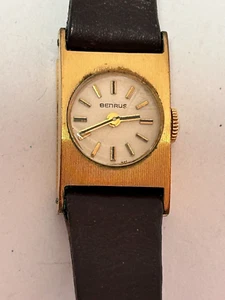 Working 1960's Ladies 14K Gold Electroplate Benrus Mechanical Hand Wind Watch AA - Picture 1 of 9