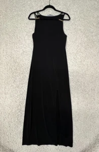 Michael Kors Maxi Dress Womens Small Black Sleeveless Stretch Slit - Picture 1 of 9