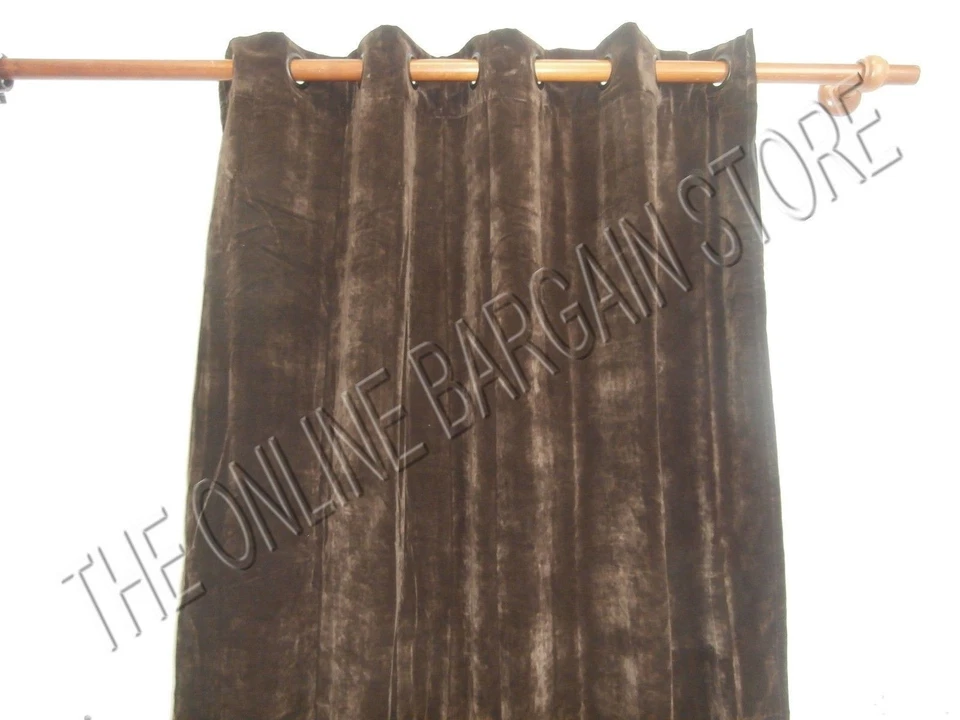 Ballard Designs Bronze Grommet Velvet Drapes Panels Curtains Chocolate 54x96 - Image 1 of 1