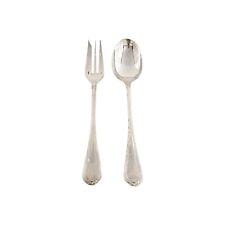 Christofle Sterling Silver Oceana Salad Serving Set Fork and Spoon (A) #12334