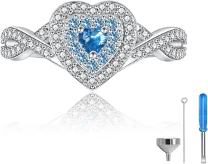 Feuerbestattung Ring für Asche Sterling Silber Urne Andenken Gedenkschmuck für Damen - Bild 1 von 6
