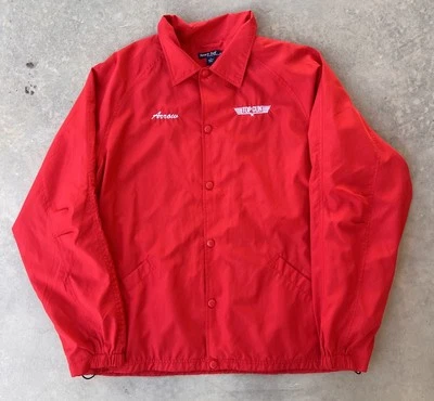 Top Gun Jacket Size Large Red Sport Tek Movie Promo Cast And Crew ARROW - Image 1 of 4