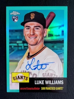 2022 Topps Chrome Platinum Anniversary Luke Williams #CPA-LWI Aqua Auto /150 RC - Image 1 of 2