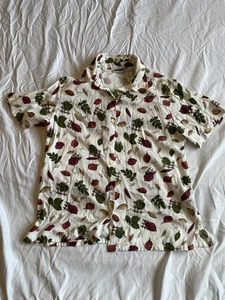 Vintage Grandmacore Brown Floral Button Down Camp Shirt Womens Large Erika & Co - Picture 1 of 5