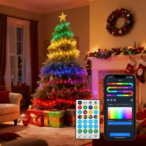 Luci Natalizie Intelligenti RGBIC, Fascia LED 20M+3M 200 LED, Controllo Segmenti - Foto 1 di 12