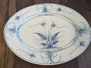 Vintage Vietnam Bat Trang Dragonflies Serving Plate Platter Hand Painted 14" - Bild 1 von 8