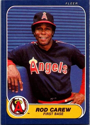 Rod Carew 1986 Fleer #151 California Angels - Image 1 of 2