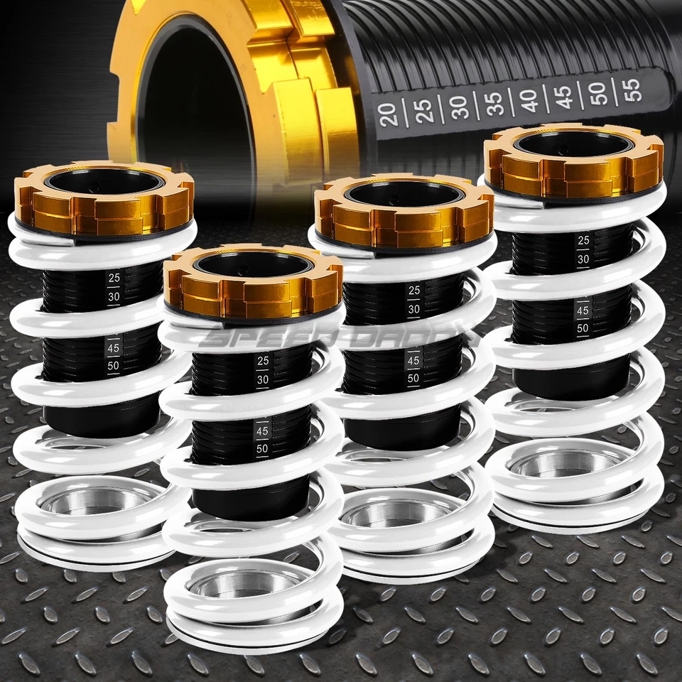 PARA 88-00 CIVIC EG EK/DC DESCENSO NEGRO ESCALA SUSPENSIÓN COILOVER RESORTE BLANCO Foto 1 de 4