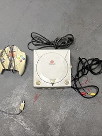 Vtg White Sega Dreamcast Console System OEM Controller AV Power Cables WORKS