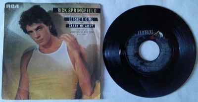 RICK SPRINGFIELD Jessie's Girl / Carry Me Away 1981 45 RPM Record - TESTED - Image 1 of 4