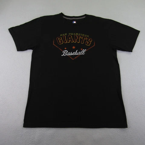 San Francisco Giants Shirt Men Large Black Ring Spun MLB Baseball Short Sleeve ^ Cover