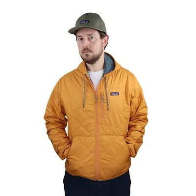 Patagonia Diamond Quilted Bomber Hoody Jacket Mens Medium Orange Puffer Coat - Image 1 of 4