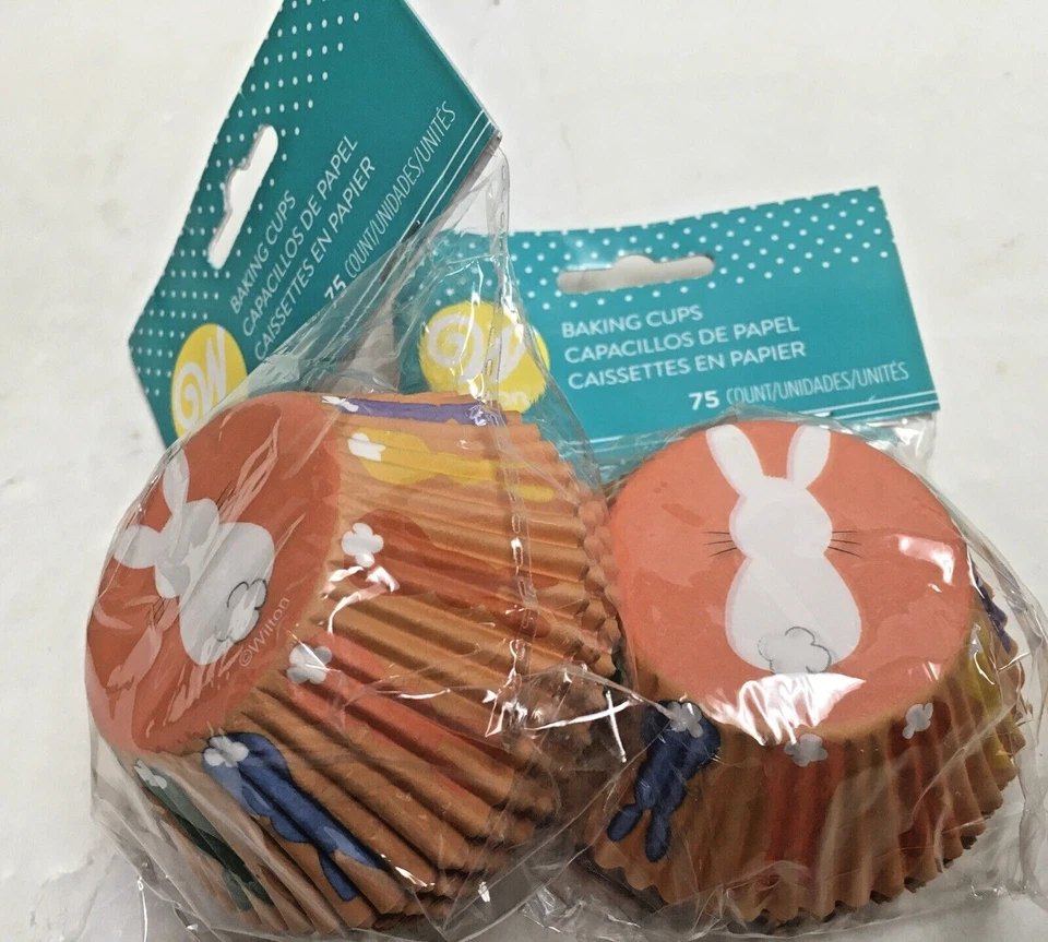 Pack de 2 tazas para hornear cupcakes Wilton 75 unidades cada una forros estándar Feliz Pascua Foto 1 de 2