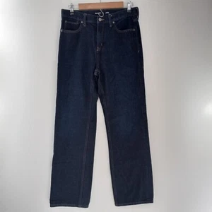 Old Navy Jeans Boy's Size 18 Blue Dark Wash Loose Fit Straight Leg Pockets - Picture 1 of 5