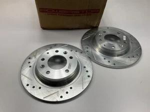 ROTORS ONLY - Powerstop K2451 Rear Slotted & Drilled Disc Brake Rotors - Picture 1 of 5