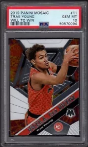 2019-20 Trae Young Panini Mosaic Basketball #11 Will To Win Graded PSA 10 Gem - Bild 1 von 2