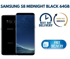 Samsung Galaxy S8 64GB Unlocked Midnight Black Colour Smartphone Pristine - Picture 1 of 16