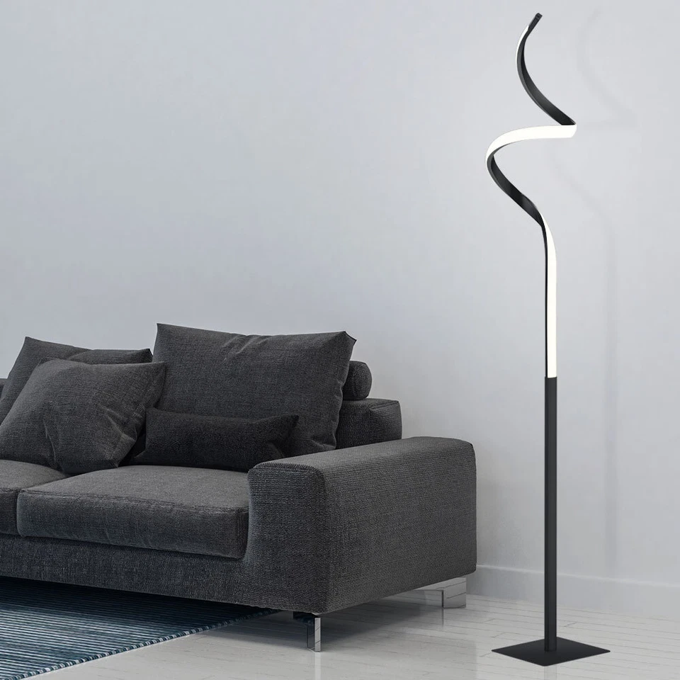 LED Luxus Steh Lampe schwarz matt Wohn Ess Zimmer TOUCH DIMMER Beistell Leuchte - Bild 1 von 4