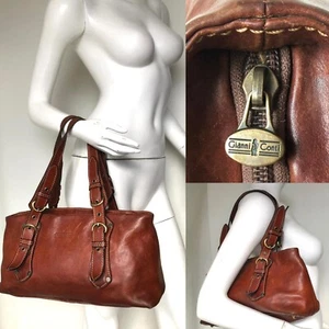 ‘Vintage Gianni Conti Leather Handbag Cognac Brown Baguette Shoulder Bag’ - Picture 1 of 24